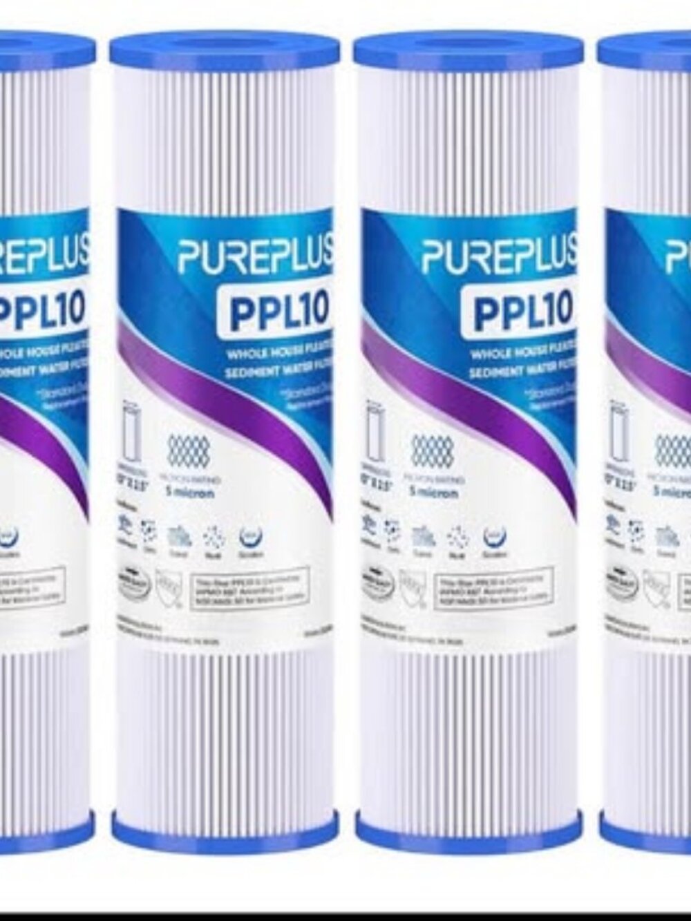 PUREPLUS 5 Micron 10"x2.5" Whole House Pleated